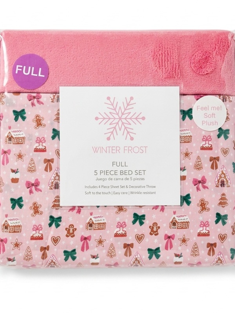 Full Pink 5-Piece Bed Set - Cozy Plush